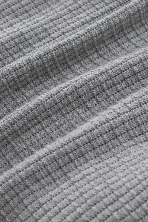 Wrap V Neck Waffle Sweater